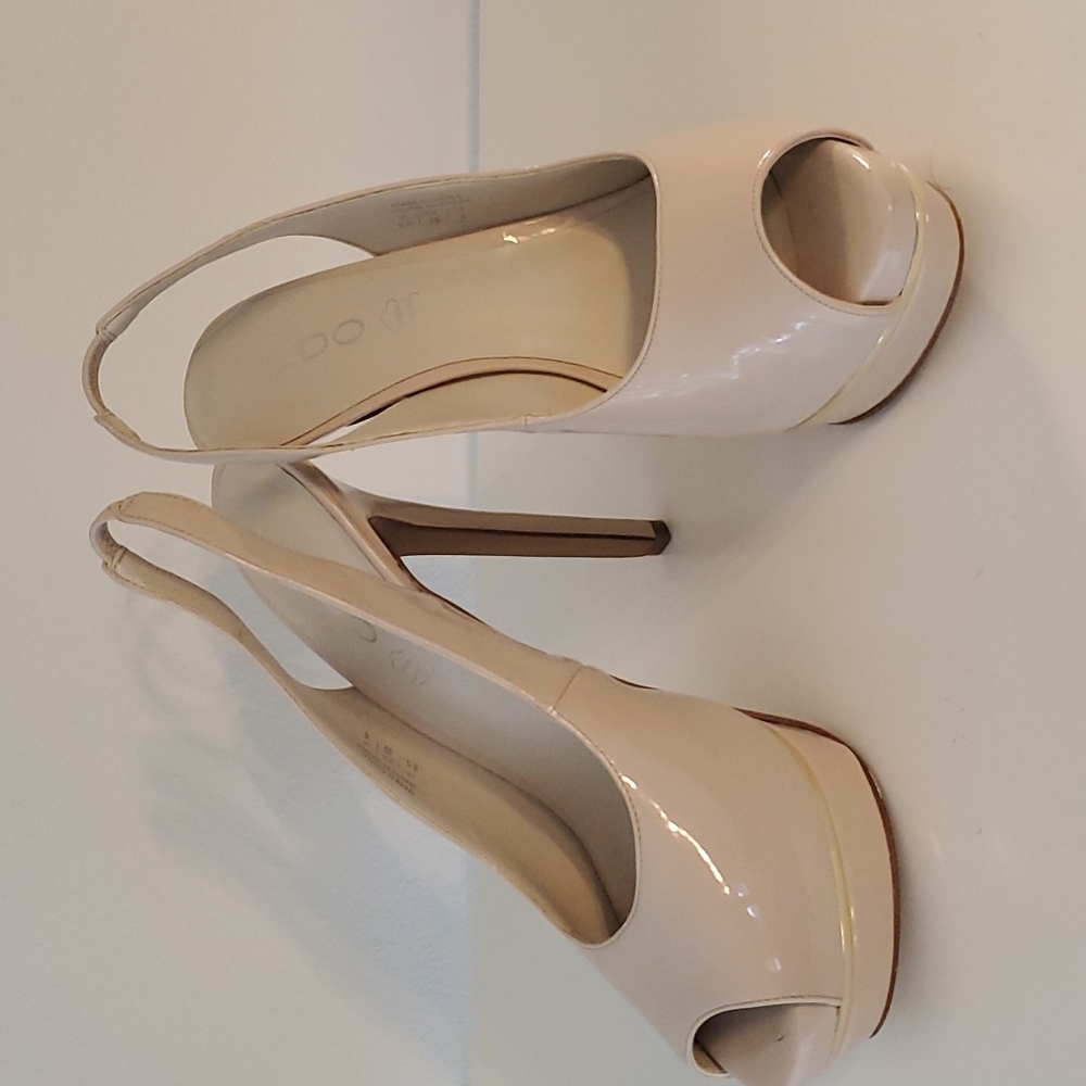 Aldo Patent Peep Toe Slingback High Heels Size 8.5